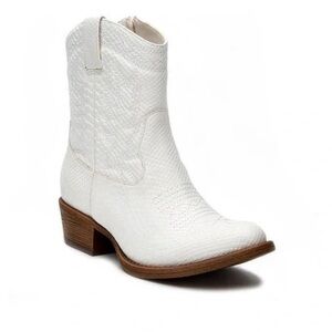 Coconuts Cowgirl Boots White Ankle Western Style